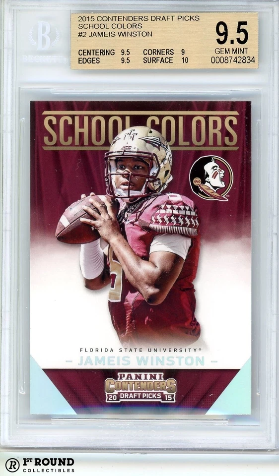 Jameis Winston BGS 9.5: 2015 Panini Contenders Draft Picks School Colors Top POP - Image 1 of 3