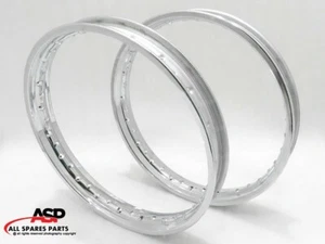 NEW ROYAL ENFIELD 19" FRONT REAR STEEL WHEEL RIM PAIR 40 SPOKES - Picture 1 of 4