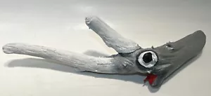 Arte popular pintado madera a la deriva escultura de rinoceronte 22” único en su clase - Imagen 1 de 16