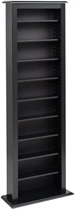 Media Storage Cabinet 63.75in Wood Composite 391 CDs Capacity Adjustable Shelves - Picture 1 of 3