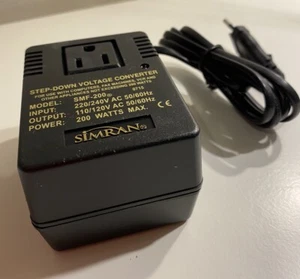 Simran SMF-200 Deluxe 200 Watts Step Down Converter to Use US Electric in Europe - Picture 1 of 6