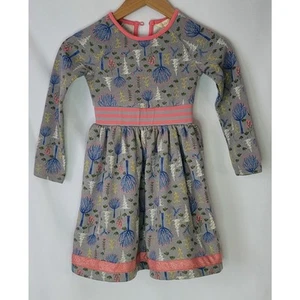Matilda Jane- Girl's long sleeve sweatshirt dress- size 6- Gray and pink - Picture 1 of 6