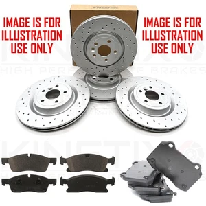 FOR JEEP GRAND CHEROKEE 3.0 CRD FRONT REAR DRILLED BRAKE DISCS PADS 350mm 330mm - Picture 1 of 1