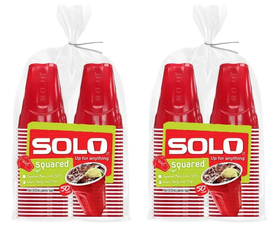 Tazas desechables de plástico Red Solo Party, 18 oz, 50 unidades (paquete de 2) Foto 1 de 1