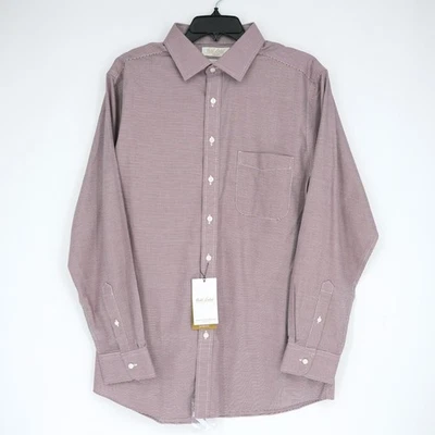 Roundtree & Yorke Gold Label Shirt  17-34 SLIM FIT Red White Check Non-Iron NWT - Image 1 of 4