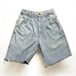 Vintage 90s Sierra West High Waisted Denim Shorts Women’s 0–2 USA Pleated Cutoff - Picture 1 of 6