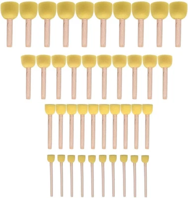 Juego de pinceles esponjas redondas de tamaño surtido de 40 piezas, herramientas de pintura para niños Foto 1 de 4