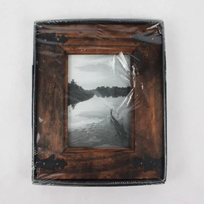 Dark Pine Photo Frame with Decorative Edges for 3.5" x 5" Photo - Image 1 of 4