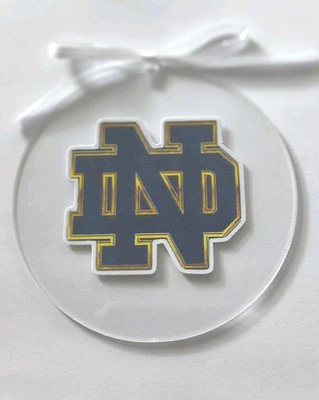 Ornamento Universitario Notre Dame Transparente Fútbol NCAA  Foto 1 de 2