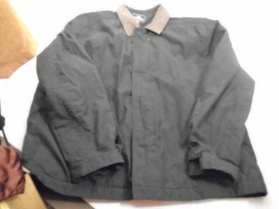 Dockers Coat /Jacket Black Men XXL Brown Faux Leather Collar Zip lined pockets - Image 1 of 4
