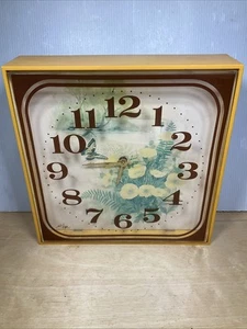 RELOJ COCINA ELGIN AÑOS 70 VINTAGE CAJA SOMBRA AMARILLA CON FLORES Y MARIPOSA - Imagen 1 de 11