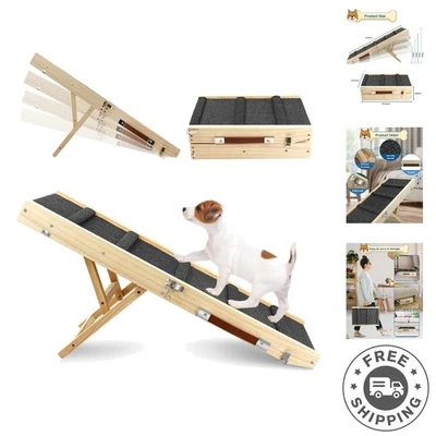 32.68" Folding Wooden Dog Ramp - Non-Slip Traction for Small Pets, 30 lbs - Image 1 of 4