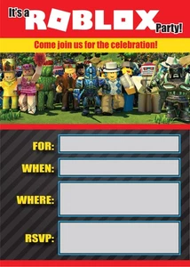 Roblox Einladungen Geburtstag Party Einladungen - A5 - KOSTENLOSE LIEFERUNG AM NÄCHSTEN TAG - Bild 1 von 1