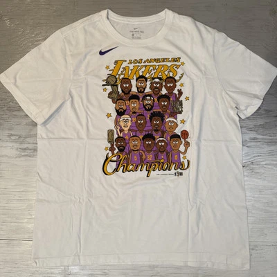 Nike LA Los Angeles Lakers 2020 NBA Champions Finals Caricature Shirt Sz XL - Изображение 1 из 4