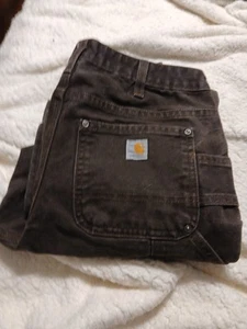 Carhartt Duck Double Knee Logger Jeans 29x30 Brown B01 BRN No Rips Holes Stains - Picture 1 of 10