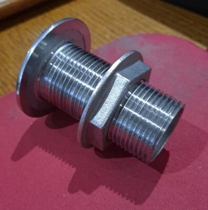 Marine Th-1250-SS     1-1/4"  Stainless Steel Thru-Hull Fitting/ Nut - Bild 1 von 4