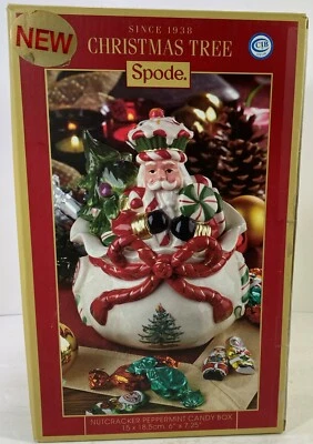 Spode Christmas Tree Nutcracker Peppermint Candy Box; Porcelain, brand new - Image 1 of 4