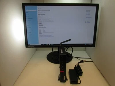 Lenovo ThinkCentre M910q Tiny i7 2.8GHz 8GB 256GB NVME WIFI + 24" Lenovo P24q - Image 1 of 4