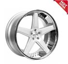 For Bmw 22" Azad Wheels Az008 Silver Brushed With Chrome Lip Popular Rims