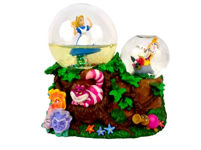 Enesco Disney Alice In Wonderland Snow Globe Waltz Of The Flowers Rare - Immagine 1 di 4