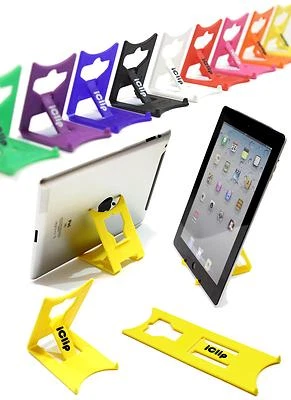 Apple iPad Tablet Holder YELLOW iClip Folding Travel Stand - Image 1 of 4