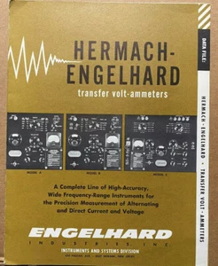 Vtg Engelhard Industries Brochure ~ A B C Transfer Ammeter Volt Meter Hermach - Picture 1 of 4