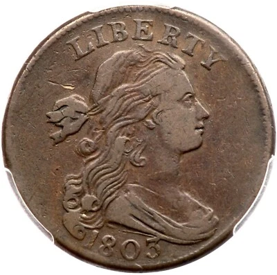 1803 S-244 R-4 PCGS VF 30 Sm Date, Sm Frac Draped Bust Large Cent Coin 1c - Image 1 of 2