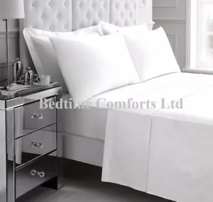 7' EMPEROR BED FLAT SHEET Hotel Quality 23 COLOURS (120" X 112") - Picture 1 of 24