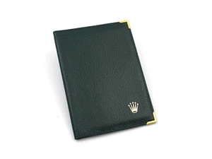 Rolex Porta Documenti Originale Pelle Verde Vintage Logo Gold Gadget Lusso - Picture 1 of 7
