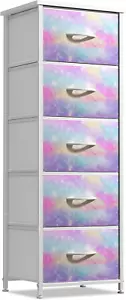 Kids Dresser with 5 Drawers - Storage Chest Organizer Nightstand - Steel Frame, - Picture 1 of 12
