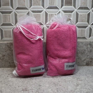 Lot 2 x Turbie Twist Cotton Hair Towels Gift Bagged Melon NEW - Picture 1 of 4