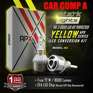 Stark 72W 8000LM LED 3000K Yellow Chip Bulbs Fog Light Conversion Kit - H3 (A) - Picture 1 of 7