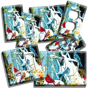 CARDINAL BLUE JAY BIRDS CONTRY WINTER LICHTSCHALTER STECKDOSE WANDTELLER ZIMMERDEKO - Bild 1 von 34