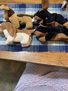 4 beanie baby TY pups, tracker, tuffy And 2 dobies - Picture 1 of 9