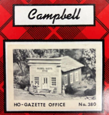 CAMPBELL HO-SCALE BUILDING KIT #380 COLUMBIA GAZETTE NEWSPAPER OFFICE *NOS* - Image 1 of 2