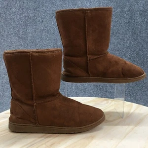 Dawgs Boots Womens 8 Winter Shearling Brown Micro Fiber Pull On Mid Comfort - Picture 1 of 12