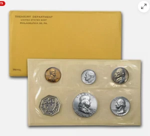 1961 U.S. Silver Proof Set Complete 5-Coin Set Original US Mint Packaging - Picture 1 of 1