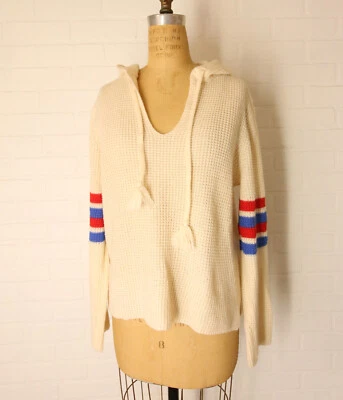 Sudadera con Capucha Faherty Wisp Waffle Tejido Abierto para Mujer Cuello en V Crema Mezcla de Lana Foto 1 de 4