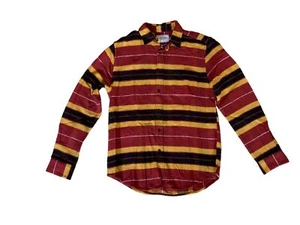 BRAND NEW - Portuguese Flannel Striped Shirt - Maroon/Yellow/Black -S- MSRP $160 - Picture 1 of 3