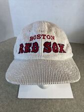 Vintage 1980s Boston Red Sox Baseball White Corduroy Cap Hat Snapback by Twins