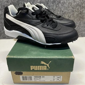 Men’s VTG 90s Puma Metal AAA Baseball Cleats Size 8 Black And White original box - Picture 1 of 11