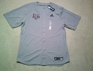 NWT Texas A&M Aggies Baseball Jersey Mens 2XL XXL Gray Adidas 2019 - Picture 1 of 9