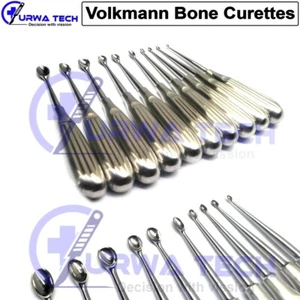 Volkman Bone Curette 6,5" #00 to #8 Strumento Chirurgico Ortopedico Set di 10 Pezzi - Foto 1 di 11