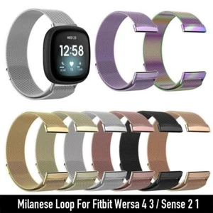For Fitbit Versa 4 3 Sense 2 1 Stainless Steel Mesh Band Strap Milanese Loop - Picture 1 of 24