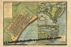 90 French Quarter 1720 vintage historic antique map painting poster print