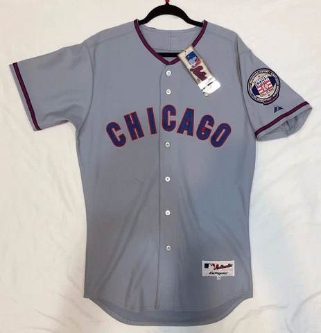 Authentic! Majestic SIZE 44 LARGE CHICAGO CUBS, ERNIE BANKS TBTC JERSEY RARE! Cover