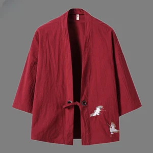 Herren Strickjacke Kimono Hemd Japanische Kleidung Roben Lose Männer Jacke Streetwear - Bild 1 von 23