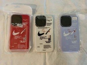 New Set of 3 iPhone 13 PRO NIKE AIR Case Red Sweet Violet White - Picture 1 of 2