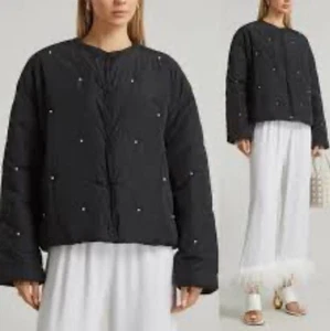 Schlafjacke Damen Gr. L/XL Faux Pearl Steppmantel - Bild 1 von 11