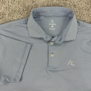 Rhoback Polo Uomo M Blu Righe Manica Corta Performance Elasticizzata Golf - Foto 1 di 10